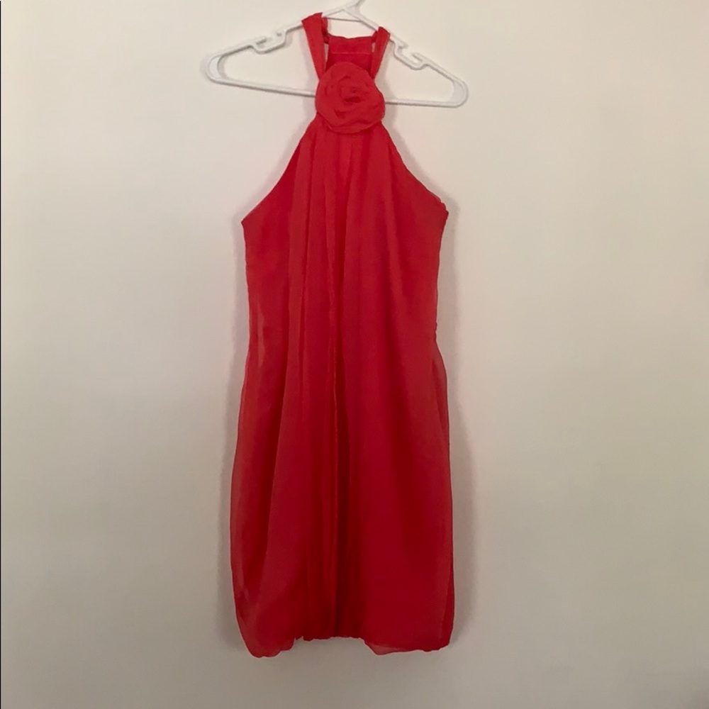 Monique Lhuillier Coral Bridesmaids Dress